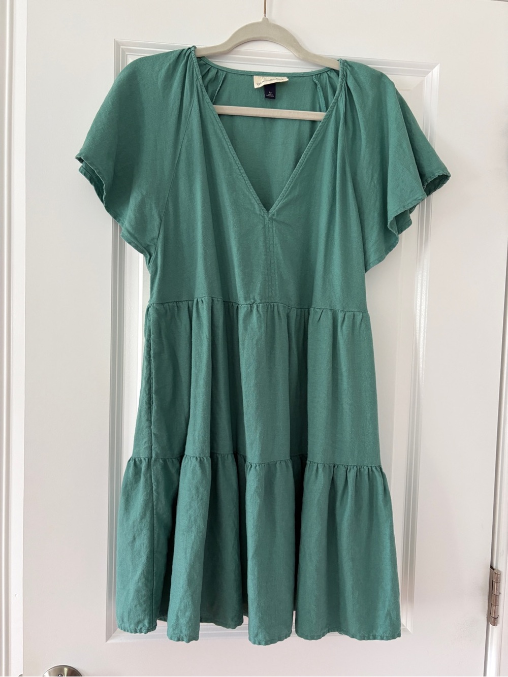 Universal Thread Green Tiered V-Neck Mini Dress